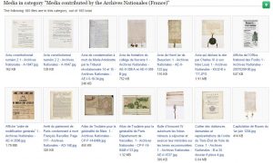 Catégorie contenant les 185 documents téléversés sur Wikimedia Commons par les Archives nationales
