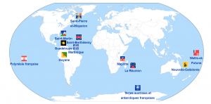 Carte des territoires français d'Outre-mers