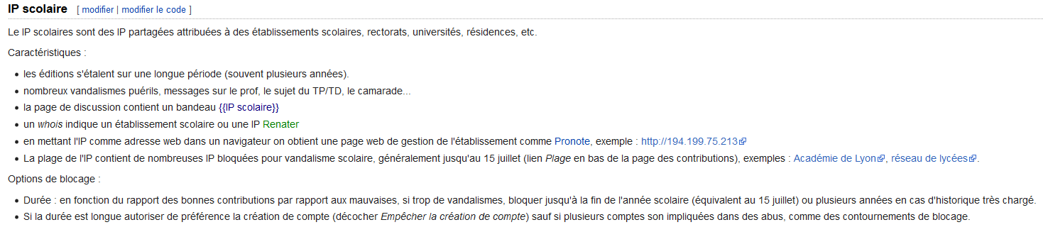 Extrait du manuel de l'administrateur