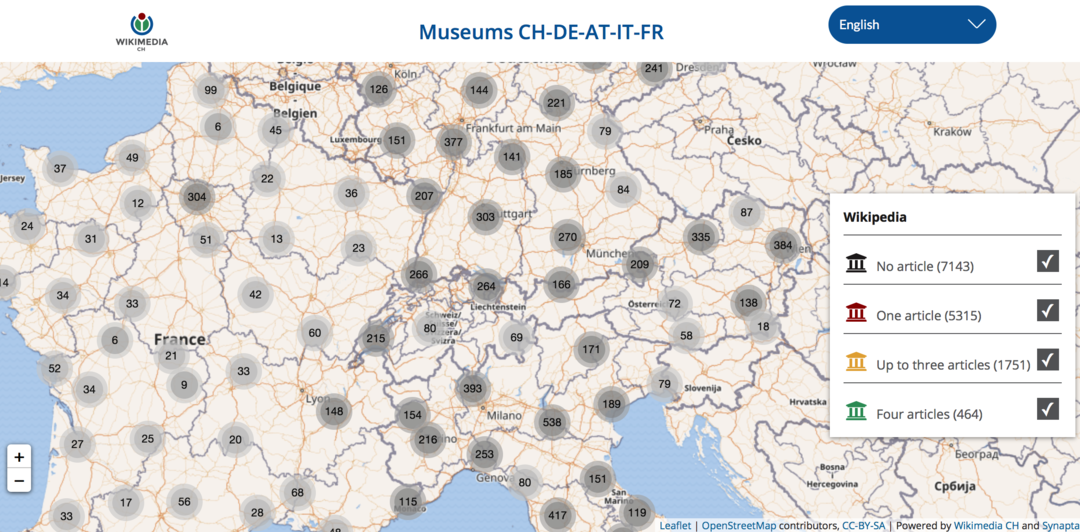 carte géographique des musées