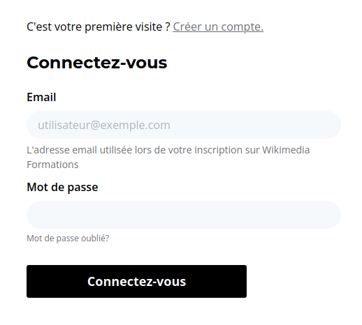 Inscription à la plateforme de formation de Wikimédia France